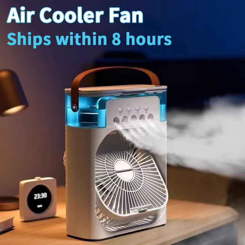3 In 1 Fan  Mini Air Cooler LED Night Light