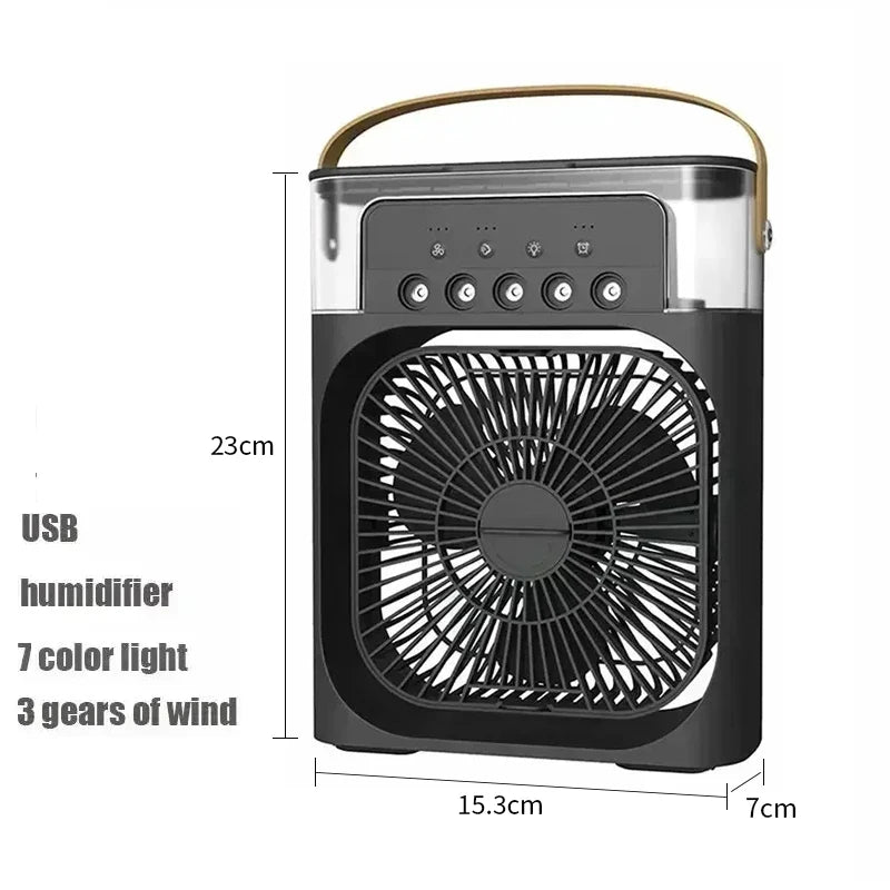 3 In 1 Fan  Mini Air Cooler LED Night Light